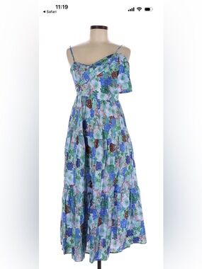 Love & Harmony Floral Maxi Dress in Blue and Green